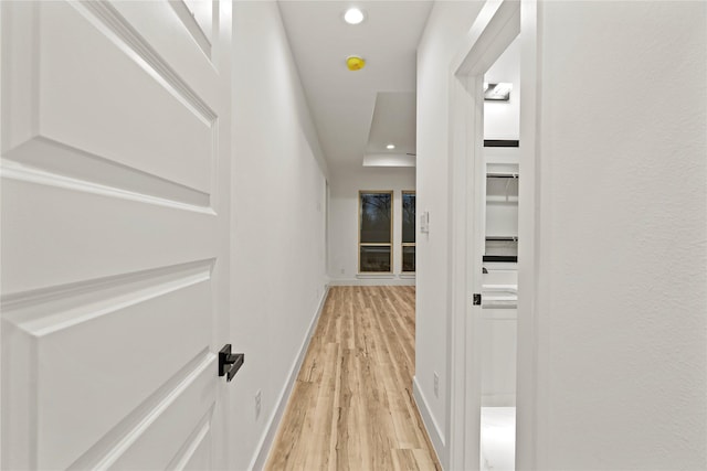 hall featuring light hardwood / wood-style flooring