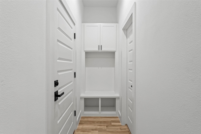 mudroom with light wood-type flooring