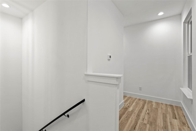 interior space with light hardwood / wood-style flooring