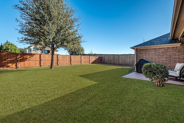 view of yard with a patio area