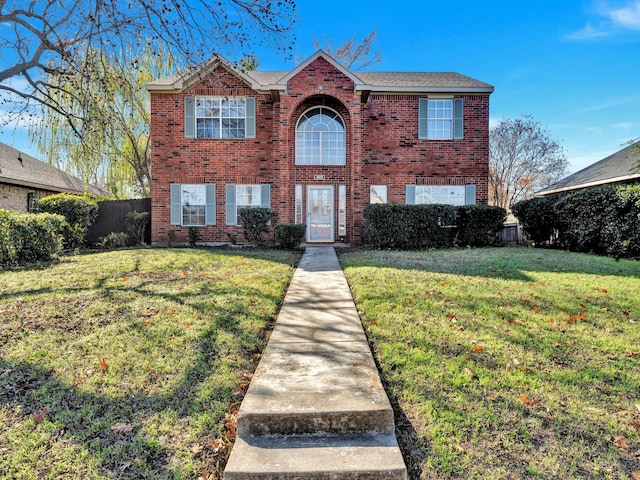 view of front of home with a front yard