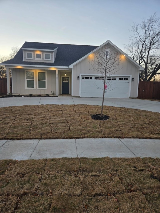 view of front of home with a garage