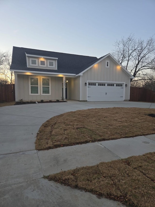 view of front of house with a garage