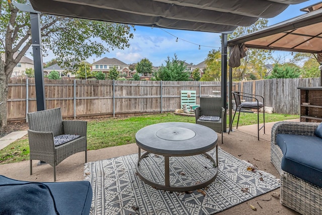 view of patio featuring a fenced backyard