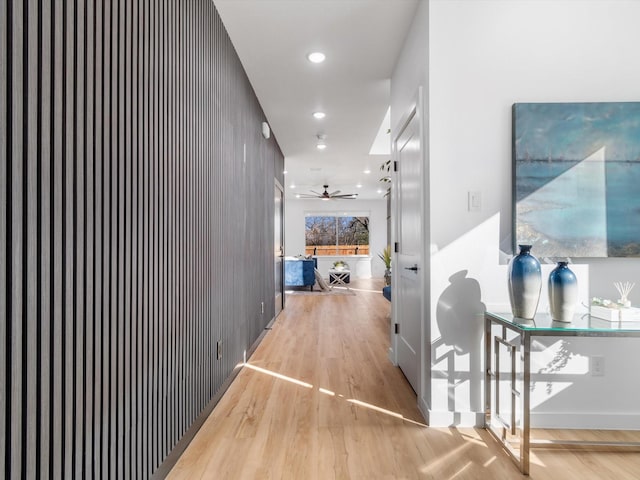 hallway featuring light hardwood / wood-style flooring