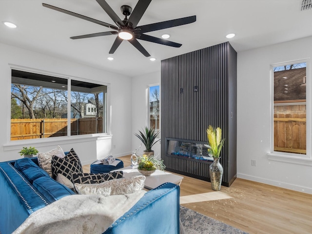 living room featuring wood-type flooring