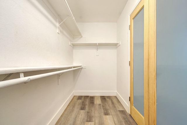 spacious closet featuring hardwood / wood-style flooring