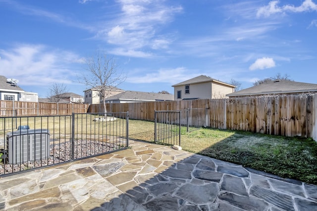 view of patio featuring a fenced backyard