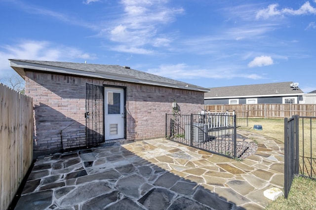 view of patio featuring a fenced backyard