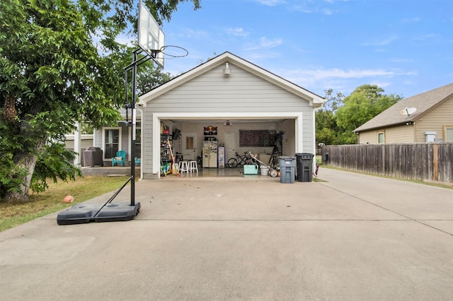 view of garage