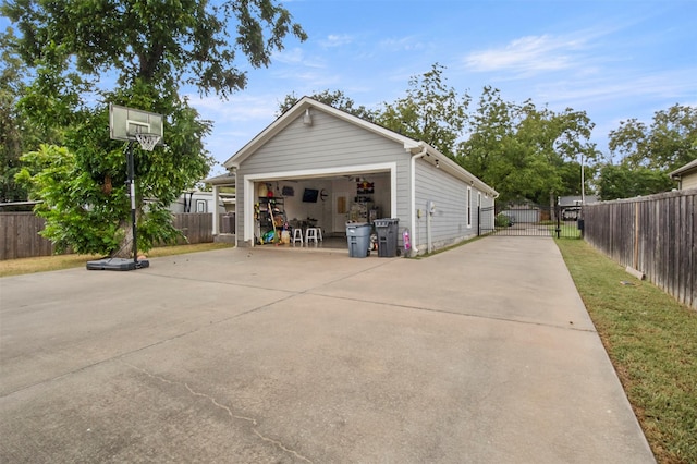 view of garage