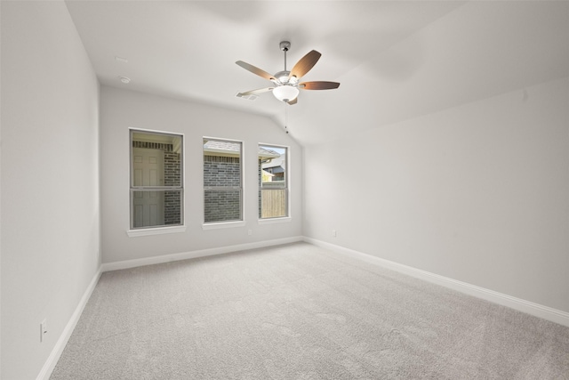 2009 Elm Pl, Northlake, TX 76247 - unfurnished room with light colored carpet, a ceiling fan, and vaulted ceiling