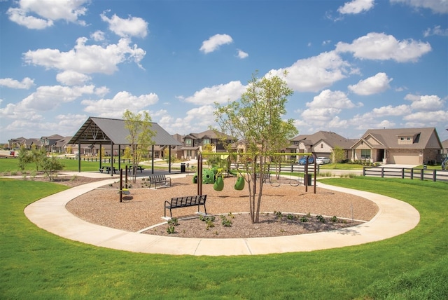 2009 Elm Pl, Northlake, TX 76247 - communal playground featuring a residential view, a yard, and a gazebo