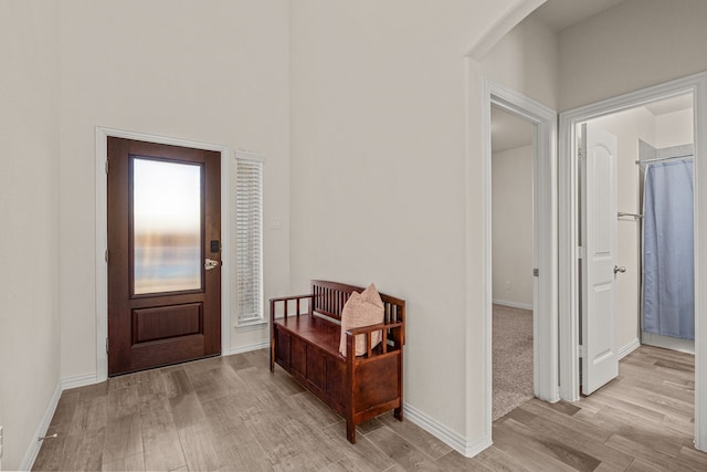 foyer featuring light hardwood / wood-style flooring