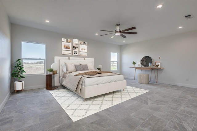 bedroom with ceiling fan