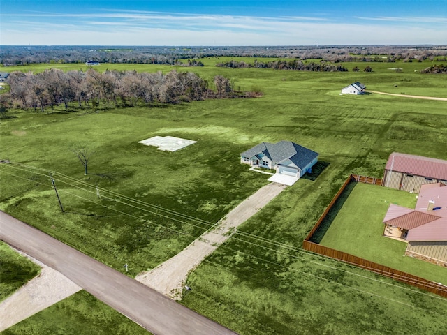 aerial view featuring a rural view