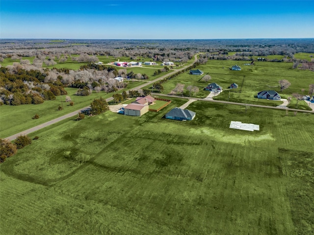 bird's eye view with a rural view