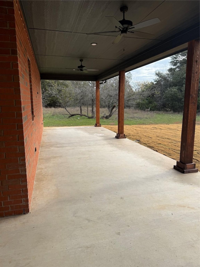 view of patio / terrace with ceiling fan