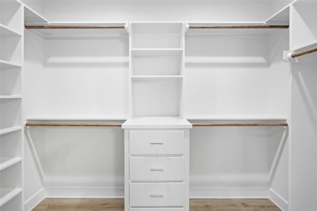 spacious closet with wood-type flooring