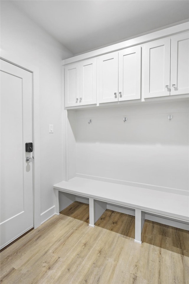 mudroom featuring light wood-type flooring