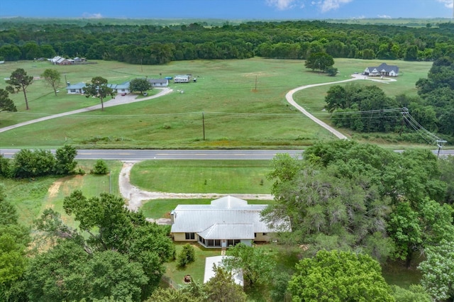 aerial view with a rural view