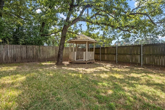 view of yard featuring a gazebo