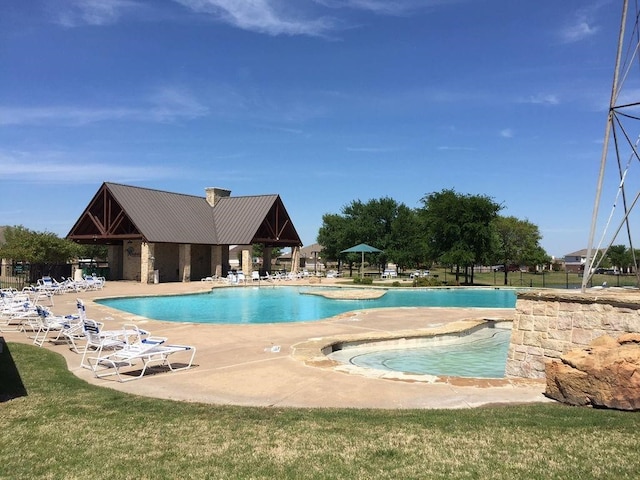 view of pool with a patio