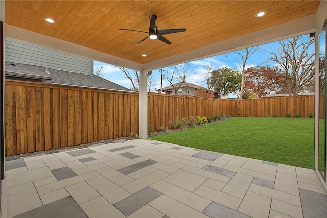 view of patio / terrace with ceiling fan