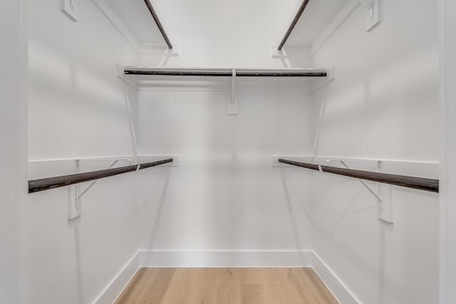 spacious closet featuring light hardwood / wood-style flooring