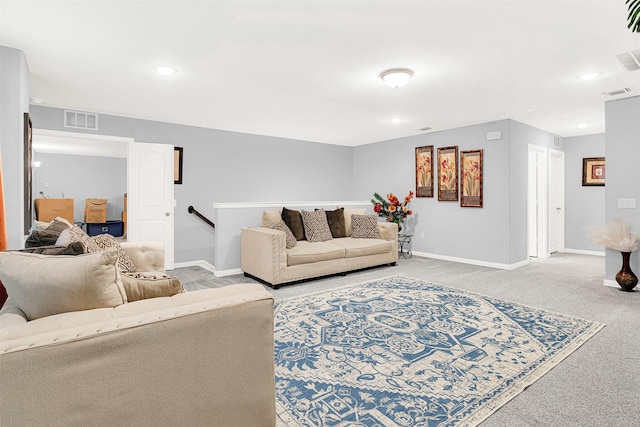 living room featuring carpet flooring