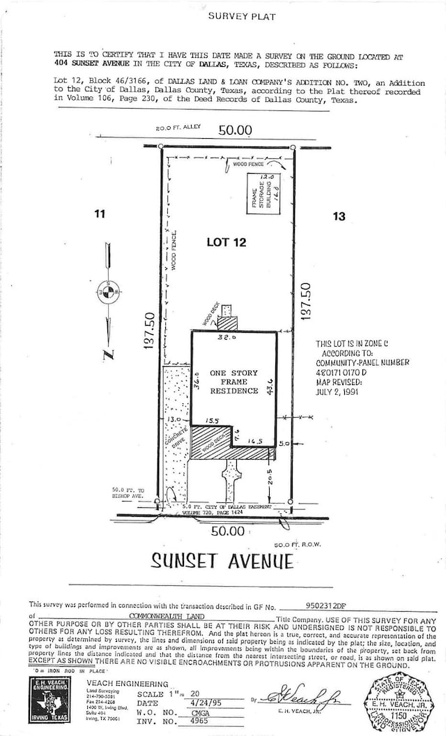 404 Sunset Ave, Dallas TX, 75208 land for sale