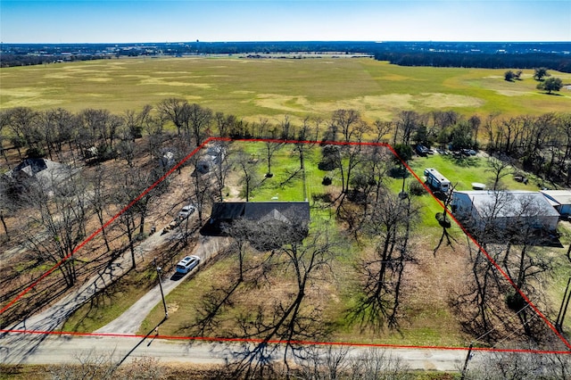 drone / aerial view featuring a rural view