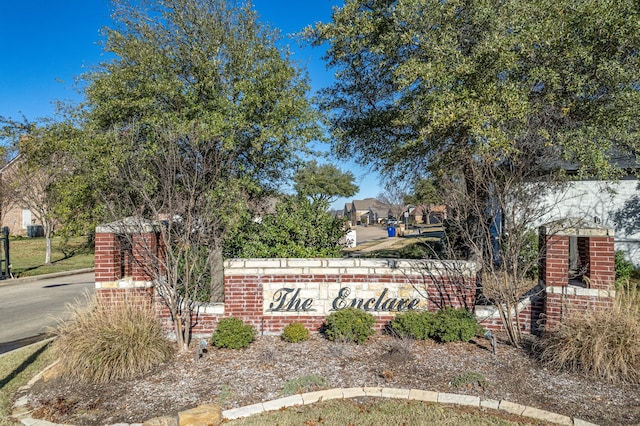 view of community sign