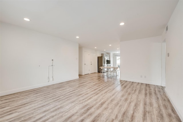 unfurnished living room featuring light hardwood / wood-style flooring