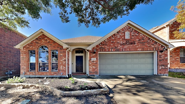 view of front of house with a garage