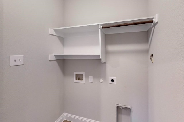 laundry area with gas dryer hookup, washer hookup, and hookup for an electric dryer