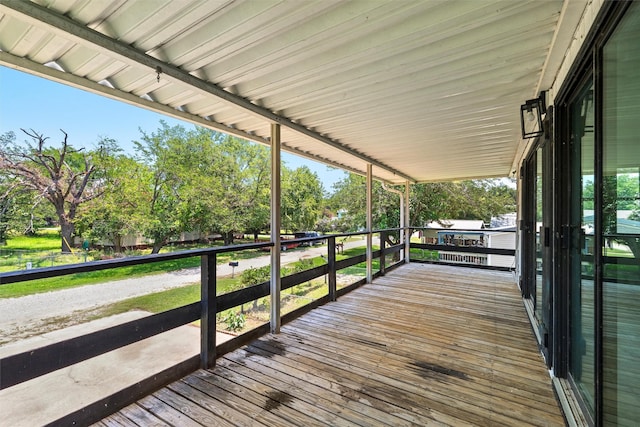 deck featuring a porch