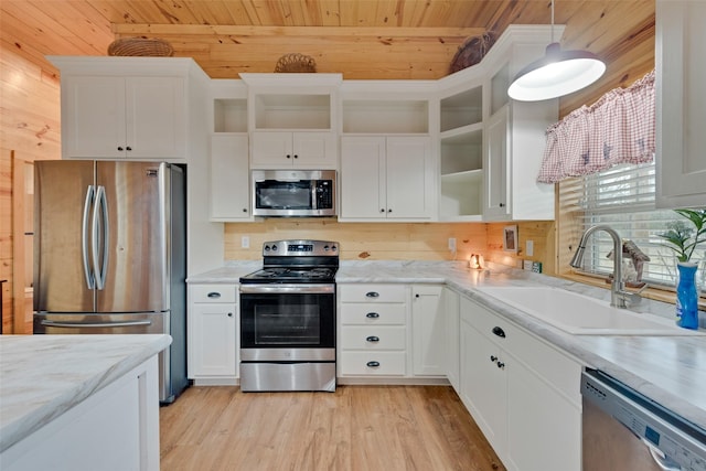 kitchen featuring sink, white cabinetry, and stainless steel appliances