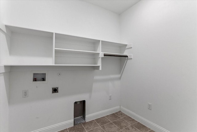 laundry room with hookup for an electric dryer, hookup for a washing machine, and gas dryer hookup