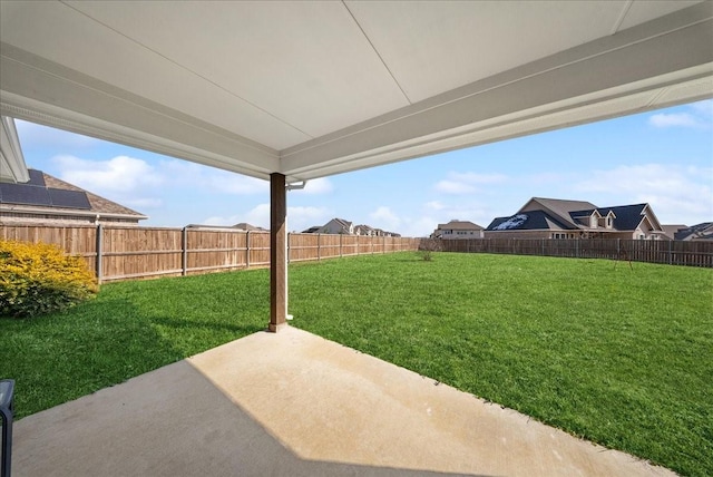 view of yard with a patio