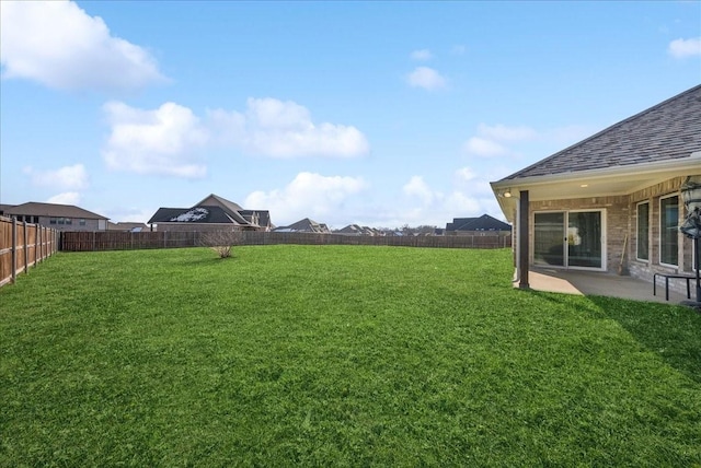 view of yard with a patio area