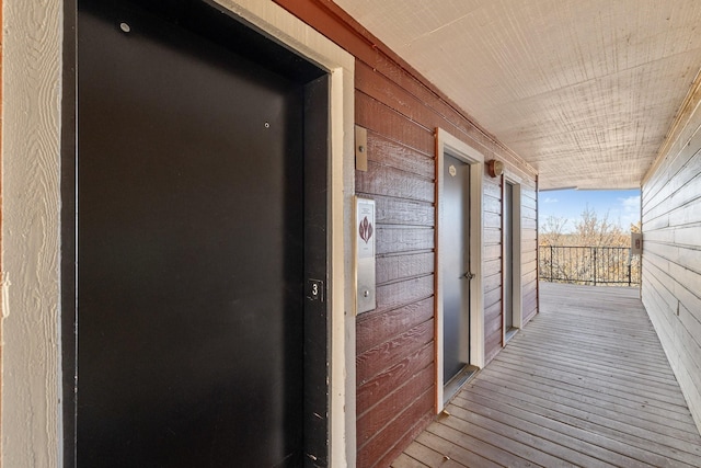 hallway featuring elevator