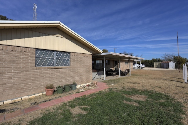 view of property exterior with a patio