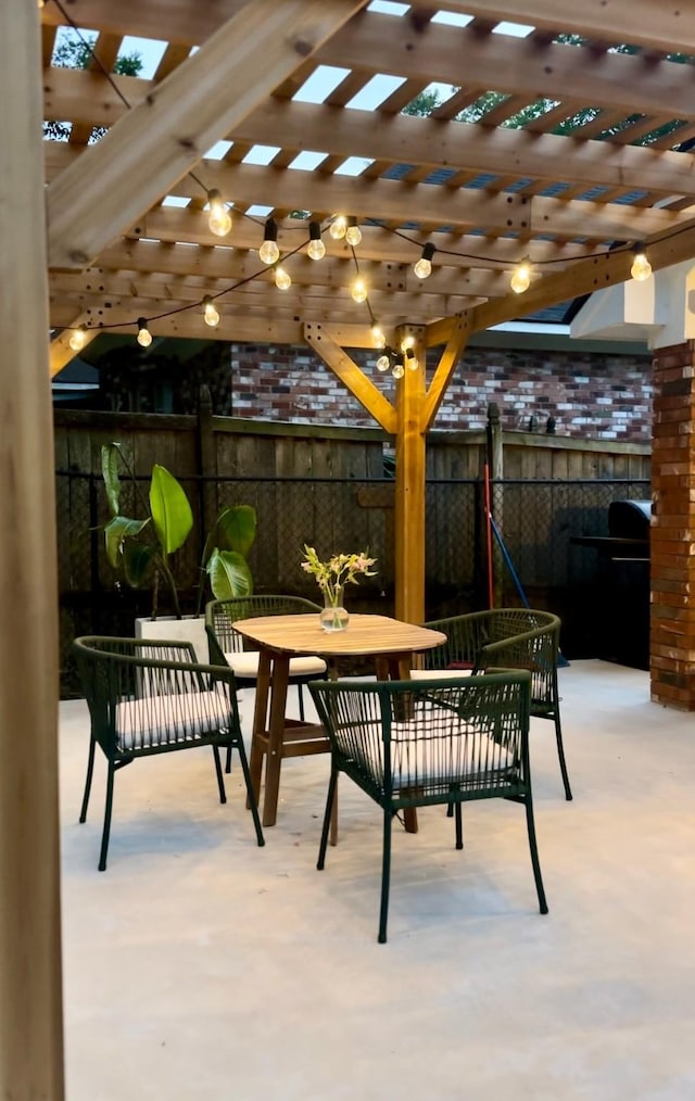 view of patio / terrace featuring a pergola