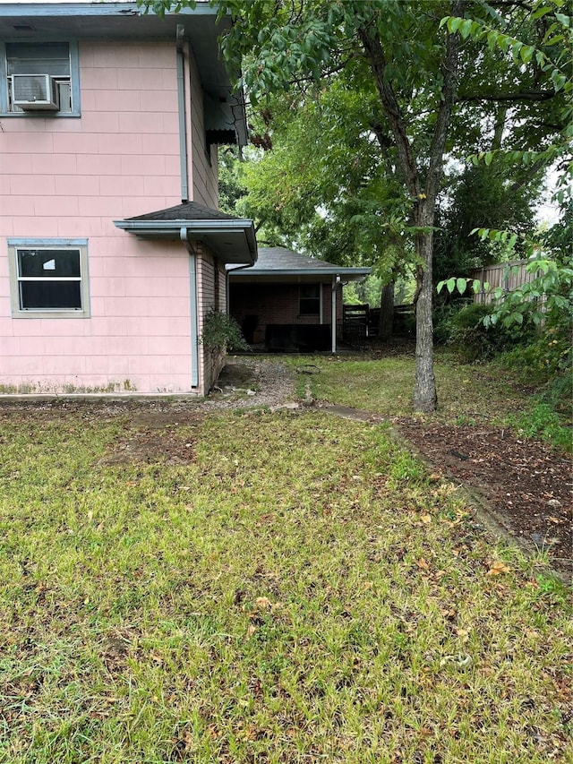 view of yard featuring cooling unit