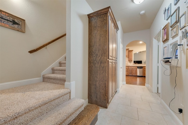 interior space with tile patterned flooring