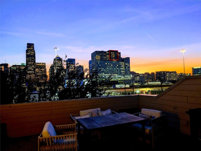 view of patio / terrace featuring a view of city