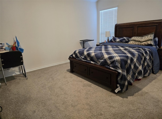 bedroom with carpet