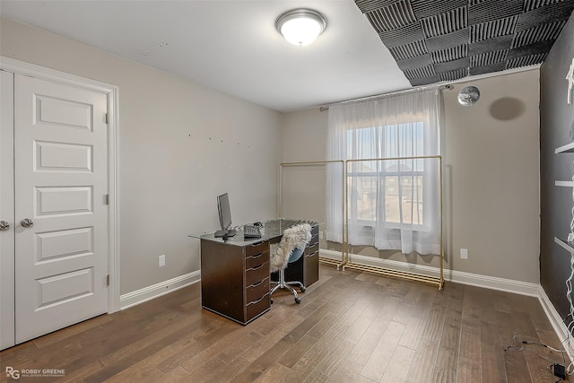 office featuring dark hardwood / wood-style floors