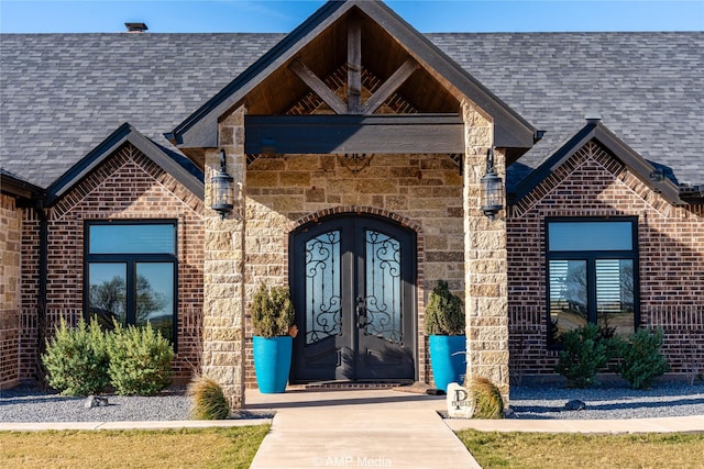 entrance to property with french doors